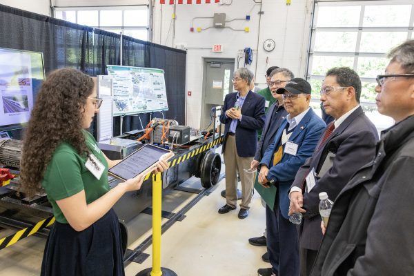 Student speaks to Taiwanese EV executives visiting BATT CAVE