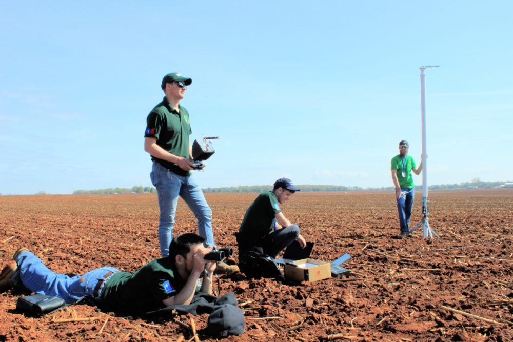 Students preparing to launch rocket