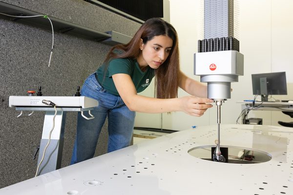 PhD student Rehab Khattab working on machine