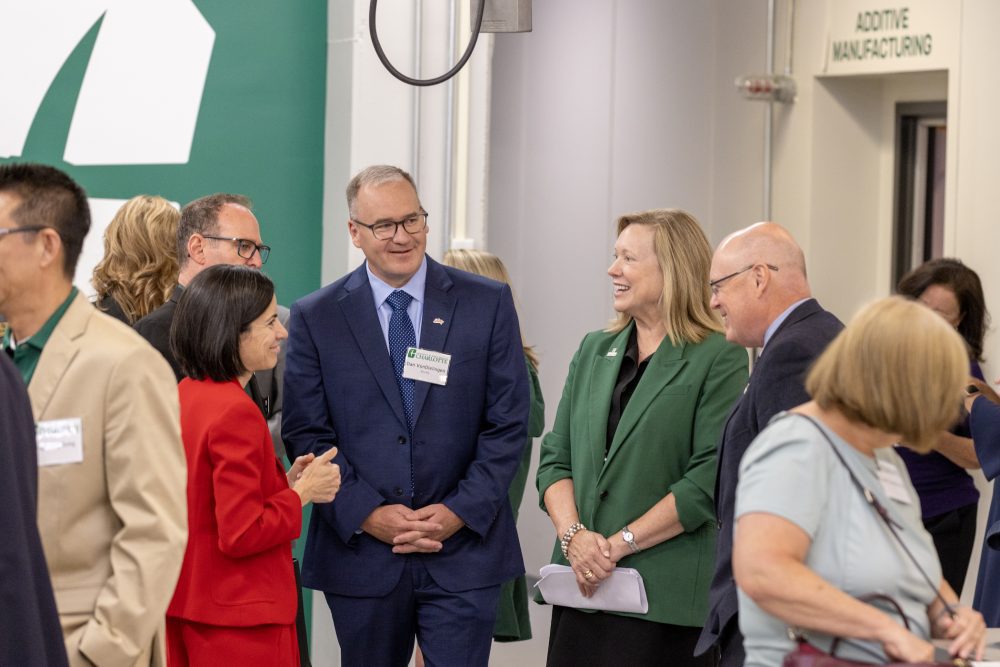 Guests connected with leadership from Lilly and UNC Charlotte while touring the Industrial Solutions Lab