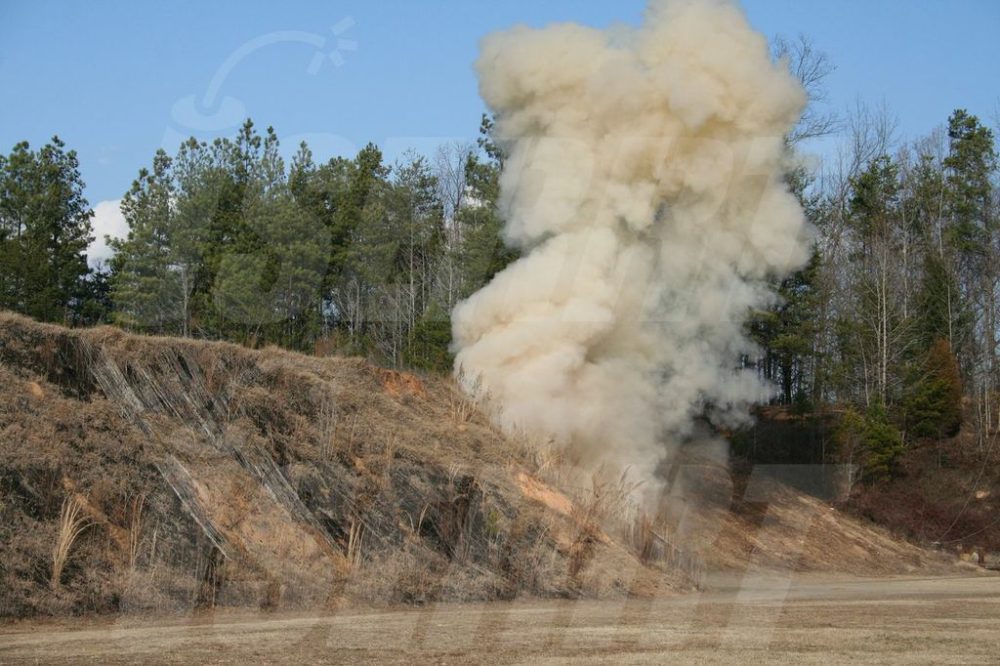 Smoke cloud on a hill