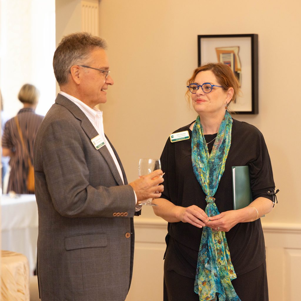 CPM director Ed Morse speaks with Associate Vice Chancellor for Research Deb S.K. Thomas