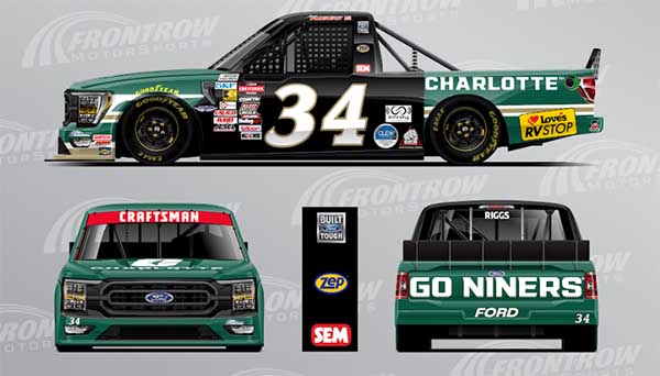 UNC Charlotte design for Layne Riggs's truck