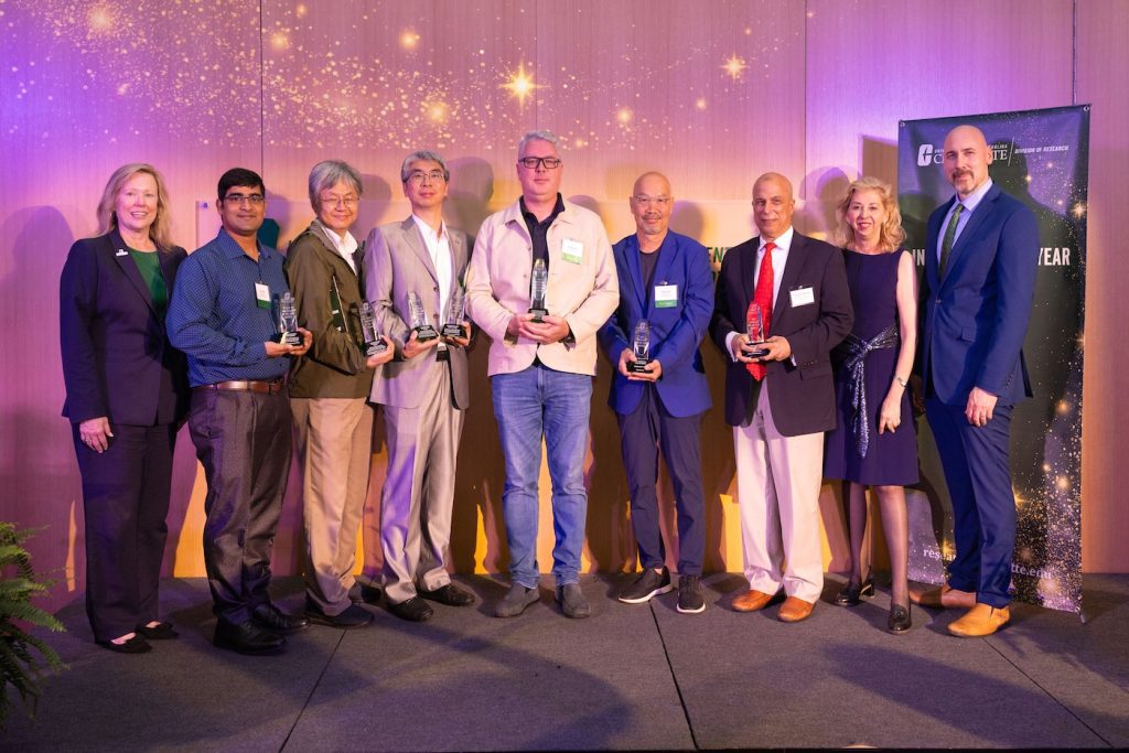 Invention of the Year award winners pictured with university leadership