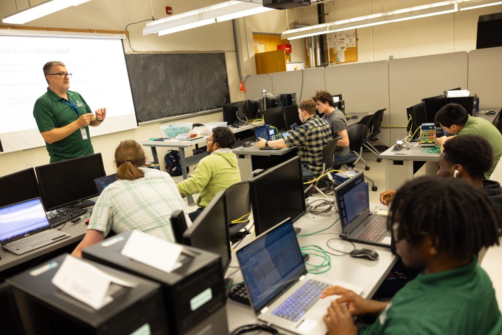 Instructor leads class.