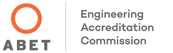 ABET orange circle logo with text "Engineering Accreditation Commission"
