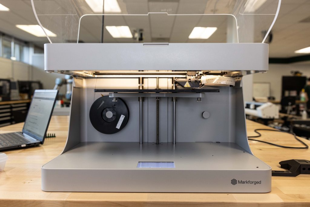 Closeup of Carbon Fiber 3D Printer