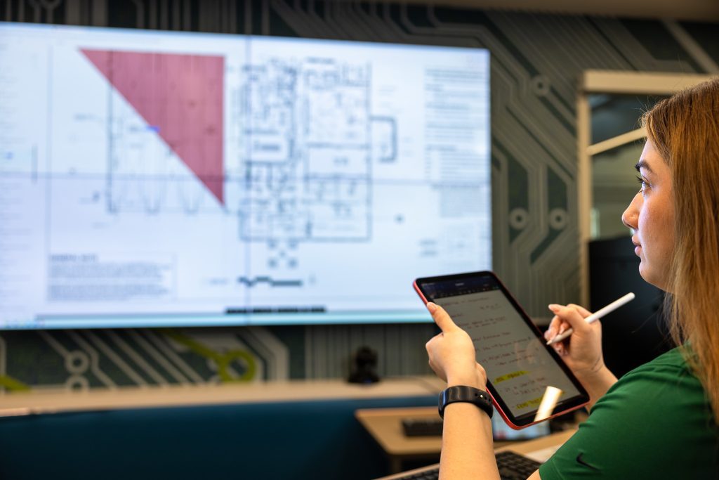 construction plans on monitor