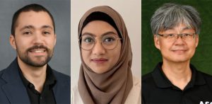 Image of three portraits side by side of Jaime Berez, Erina Joyee and Shen-En Chen