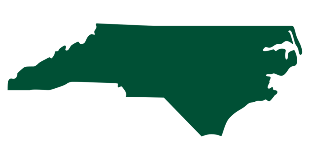 icon of state shape of North Carolina in green